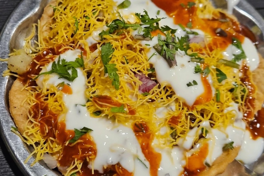 Creamy bhalla at Ambala Chaat House Indian restaurant in Edmonton, AB